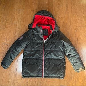 Tommy Hilfiger Kid’s XL Logo Insulated Full Zip Puffer Jacket Black Red